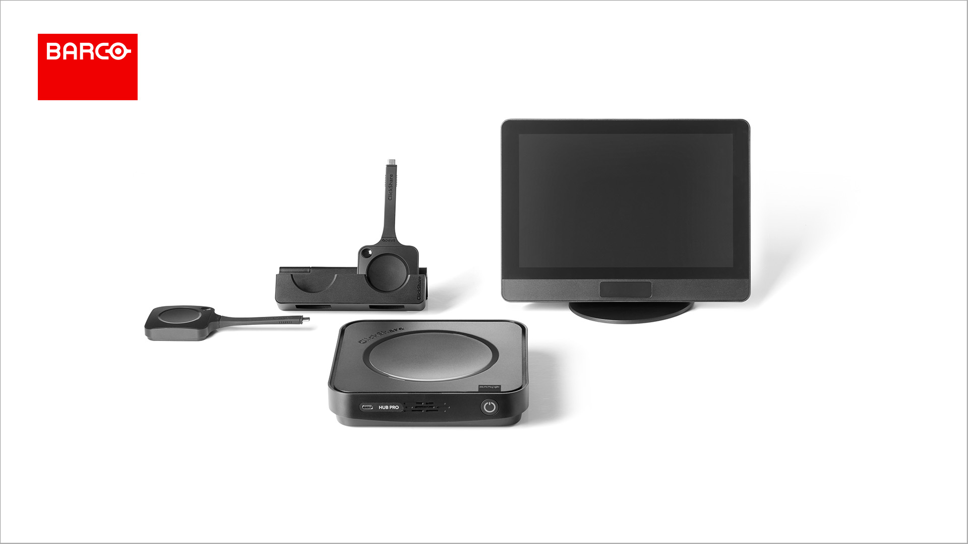 Barco_Clickshare Hub_Control panel, Buttons and tray